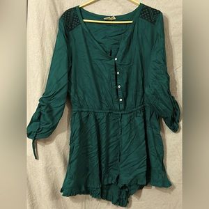Roxy green romper shorts